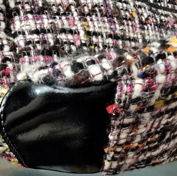 Coach Plaid Wool with Black Patent Leather Trim - Picture 7 of 14